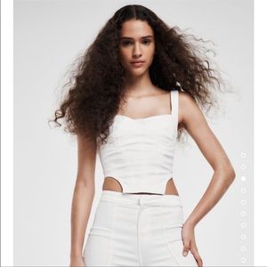 Zara White Denim Corset Top